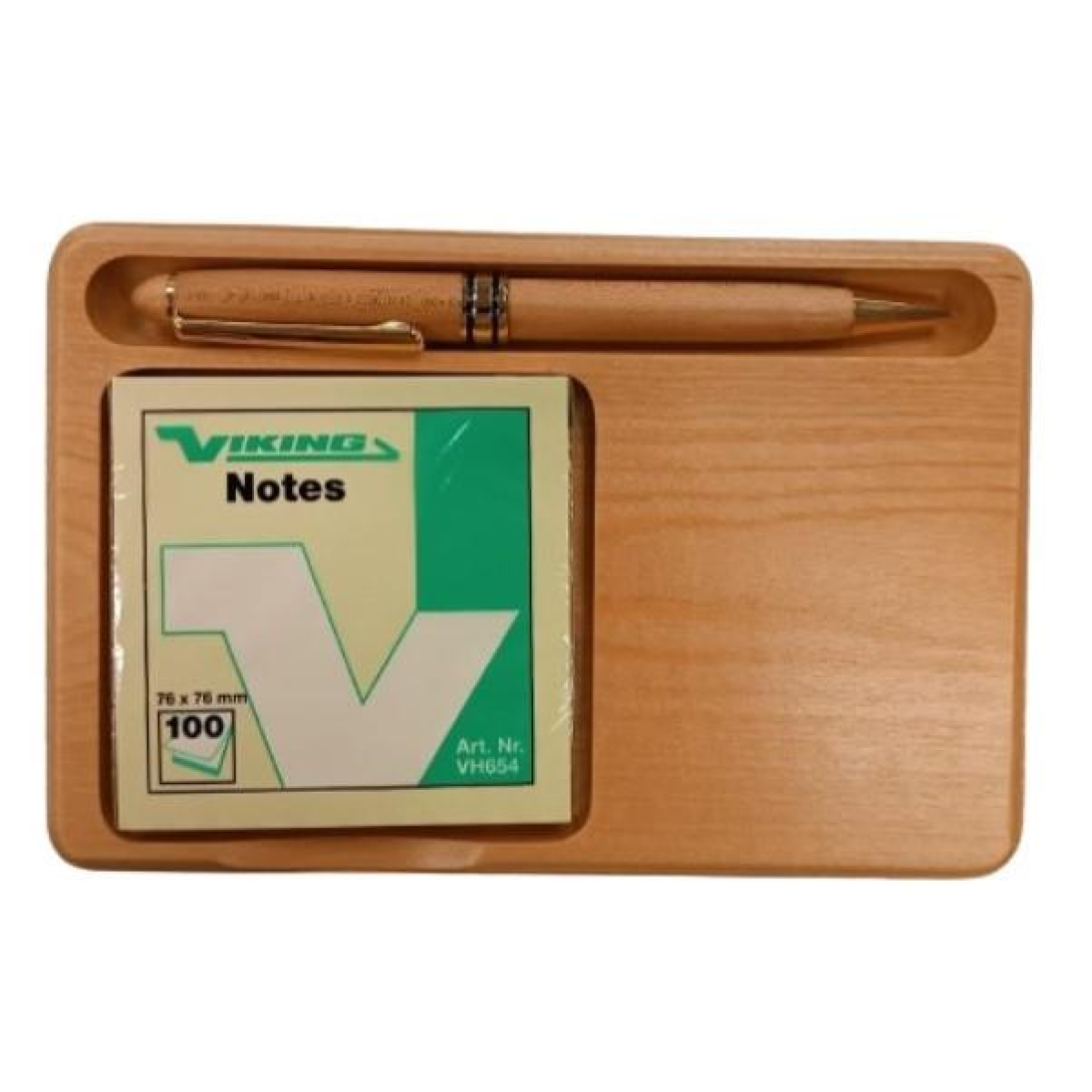 Imperial Wood Brown Gold Trim Ball Pen with Notepad Set IMP301M Refill
