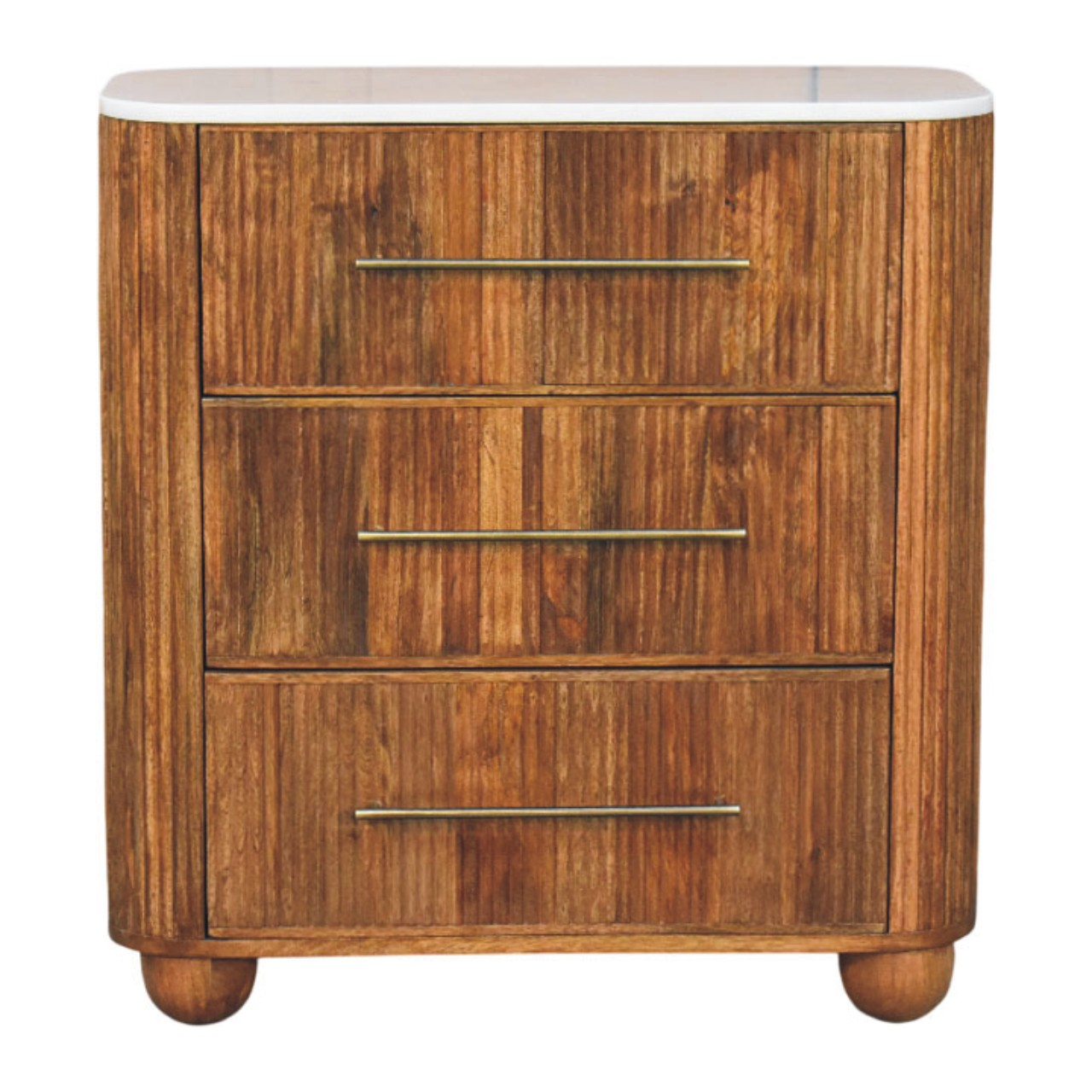 Artisan Furniture Beaumont Marble Chest, 3 Drawers, Brown & White