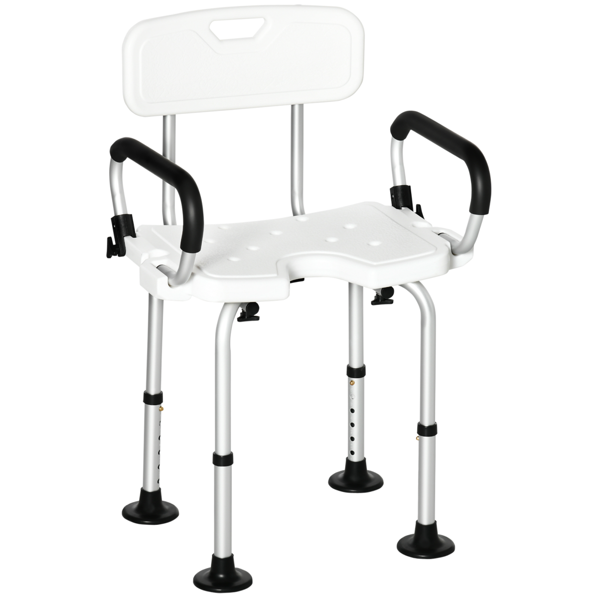 Adjustable Shower Stool with Suction Foot Pads