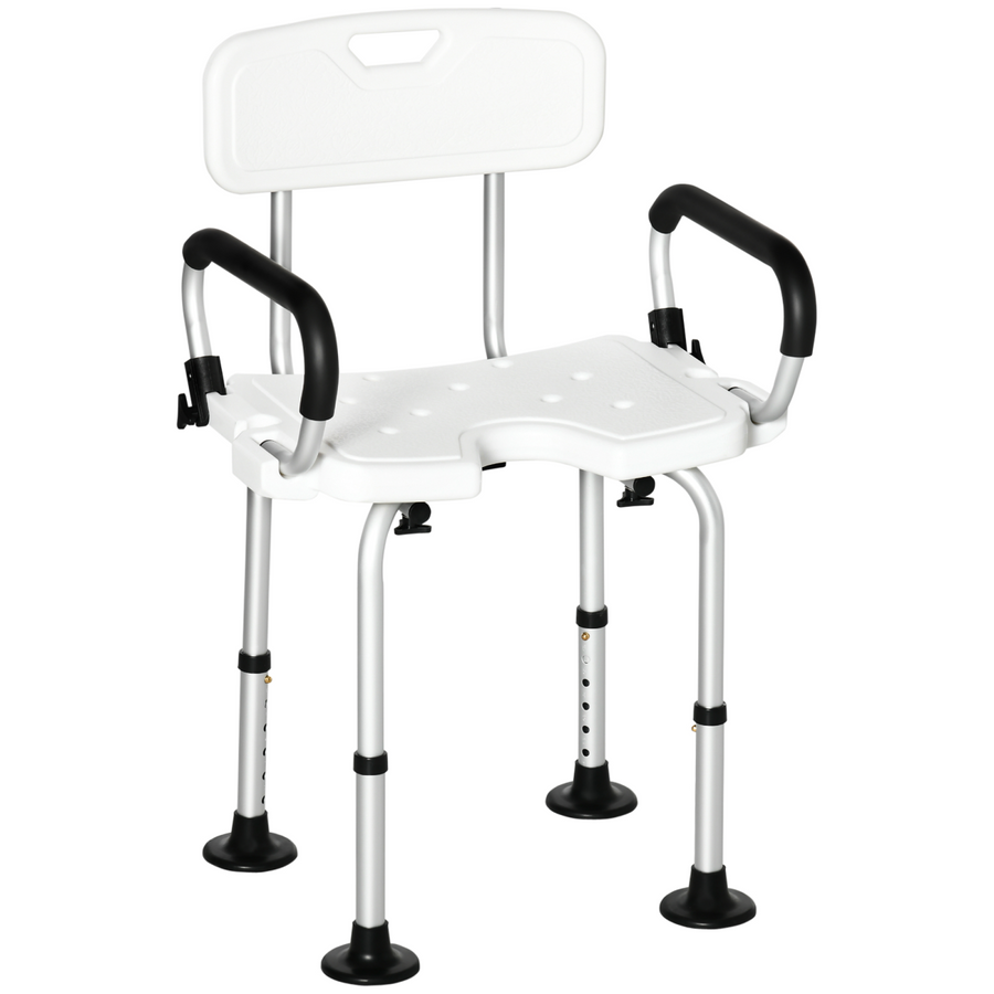 Adjustable Shower Stool with Suction Foot Pads
