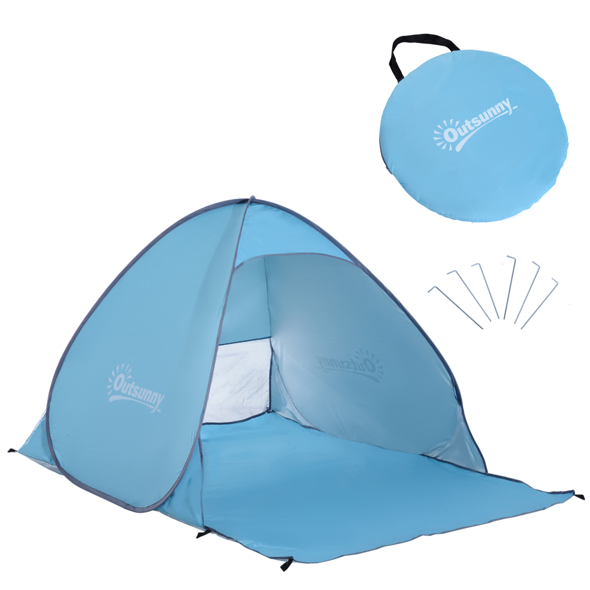 Beach Tent Instant Camping Pop Up Tent Sun Shade Shelter, Blue
