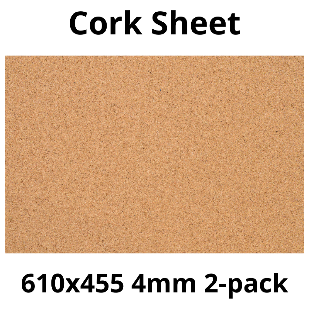 Cork Sheets (Pack of 2) — 610x455mm, 4mm — DIY Décor & Crafting Fun