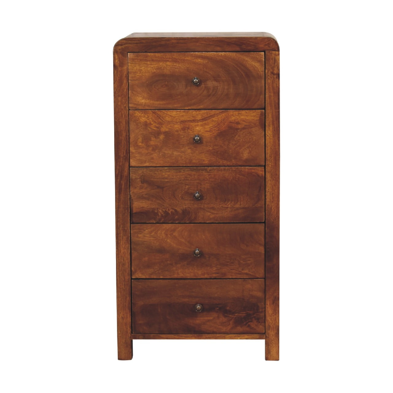 Artisan Furniture Aspen Tallboy, 5 Drawers, Dark Brown