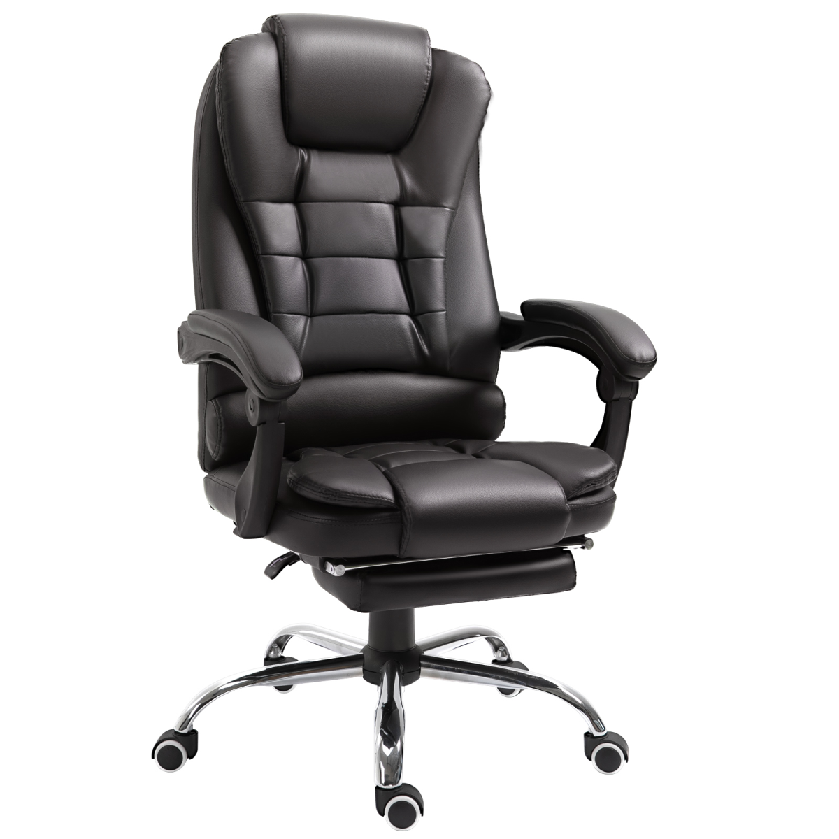 High Back Executive Office Chair Reclining Computer Chair with Swivel Wheels, Brown