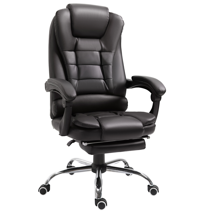 High Back Executive Office Chair Reclining Computer Chair with Swivel Wheels, Brown