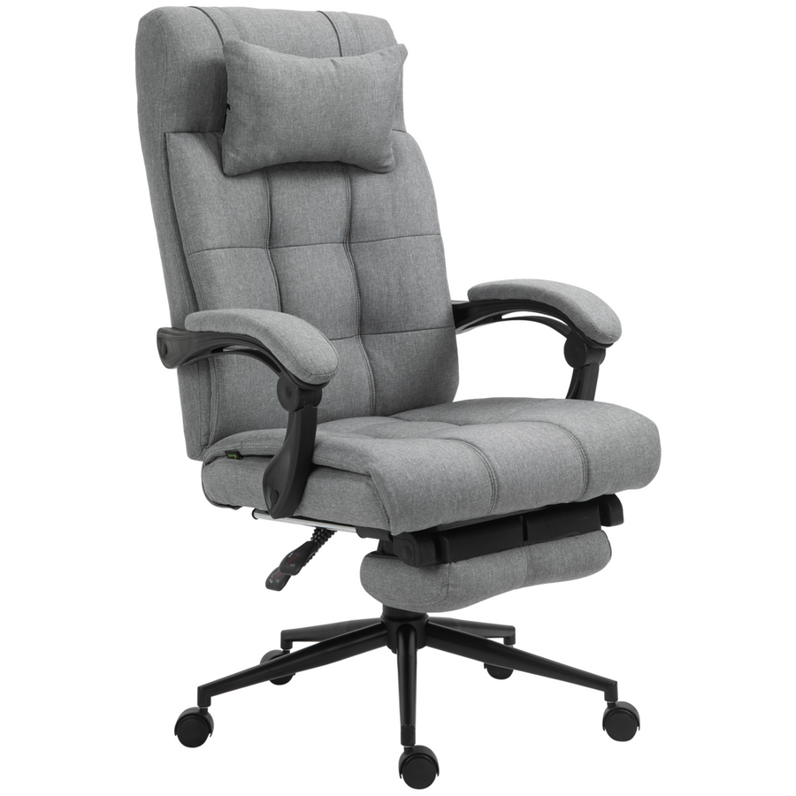 Ergonomic Office Chair Adjustable Height Rolling Swivel with Armrest Light Grey