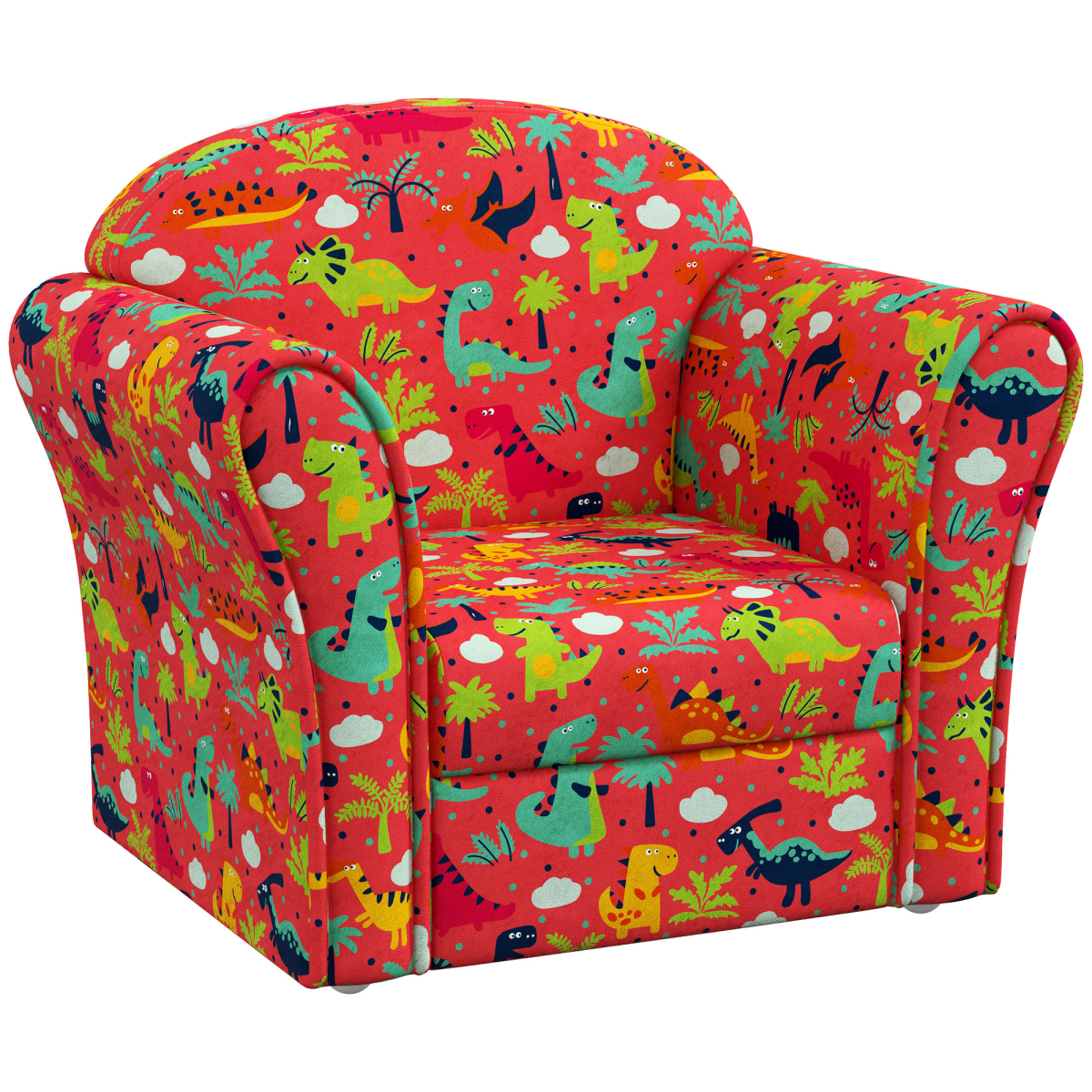 AIYAPLAY Kids Sofa Chair with Dinosaur Design, Red