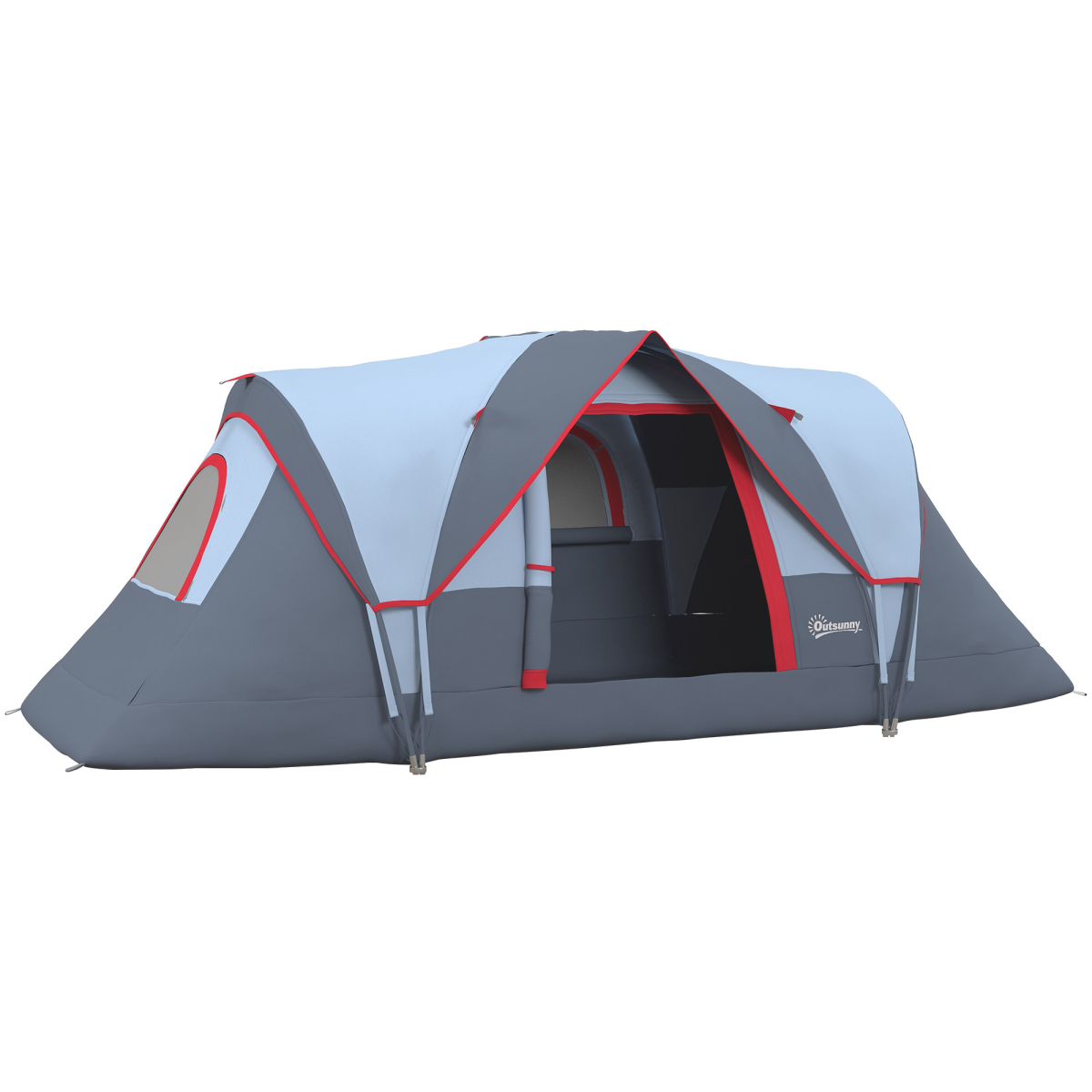 Outdoor Camping Tent for 5-6 People with Bag, Fiberglass & Steel Frame