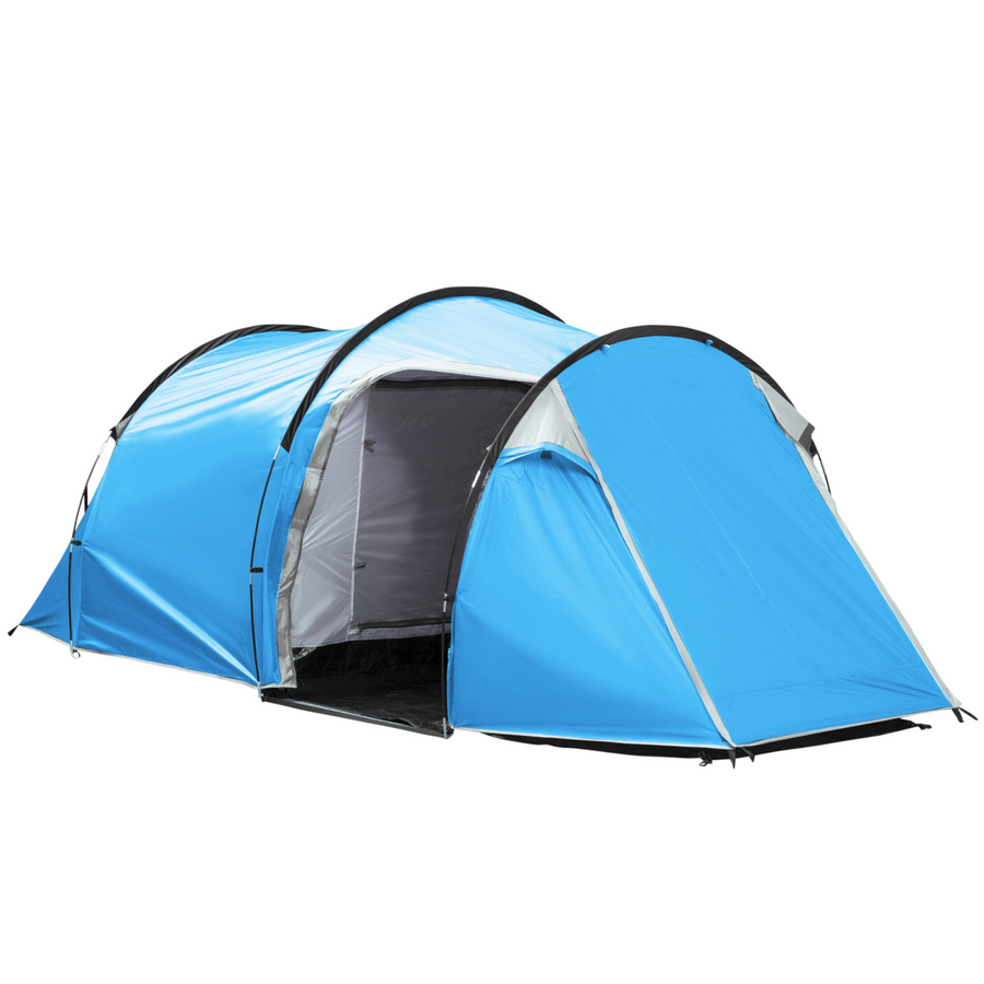 3 Man Camping Tent with 2 Rooms, Porch, Vents, Rainfly
