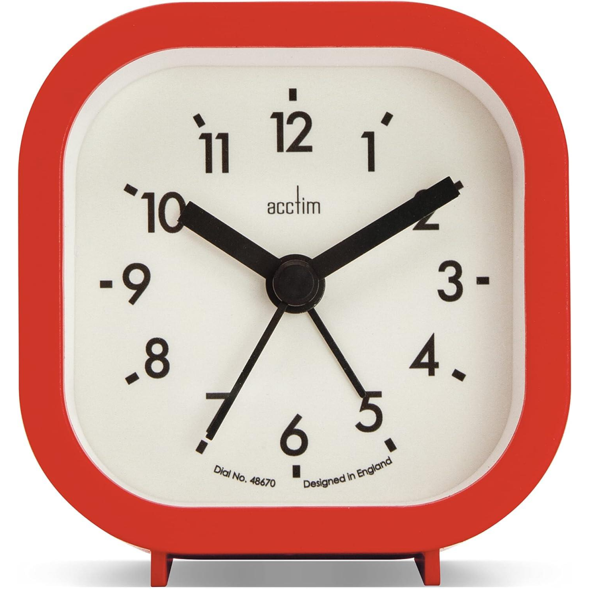 Acctim Robyn Mini Bedside Red Analogue Alarm Clock 16304