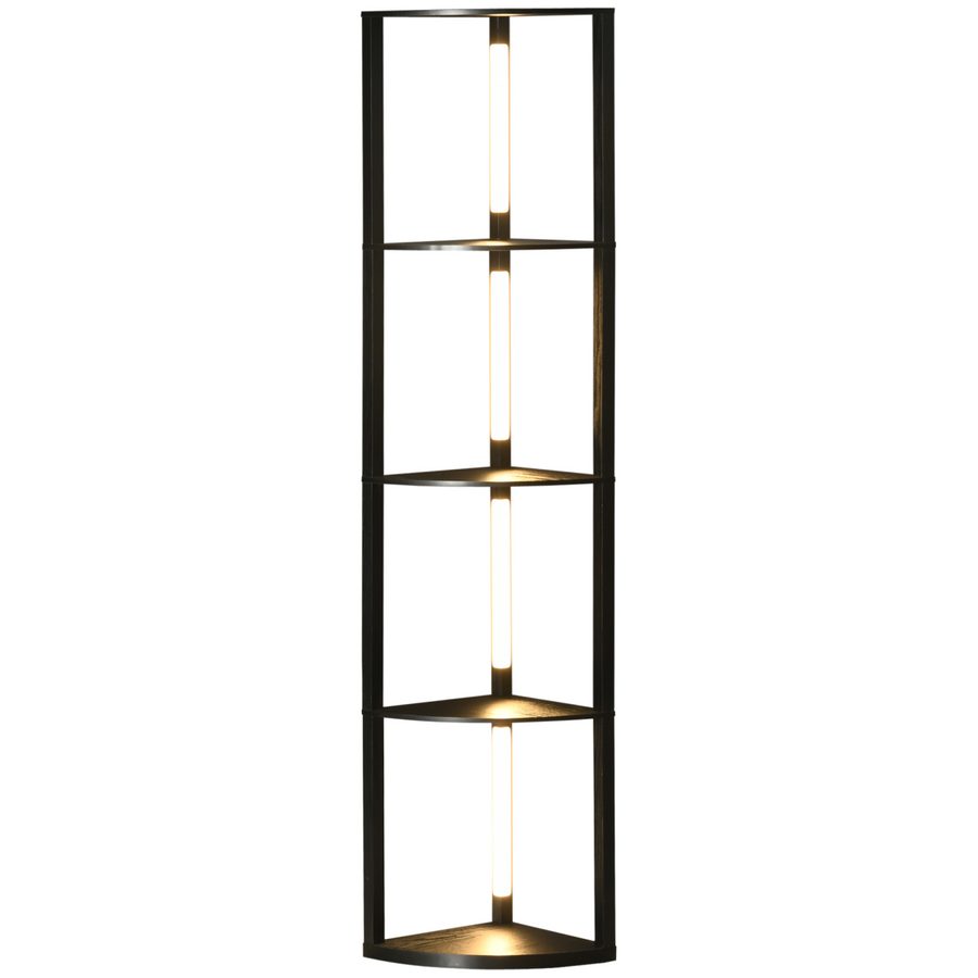 HOMCOM Corner Floor Lamp with Dimmable Warm White LED Light