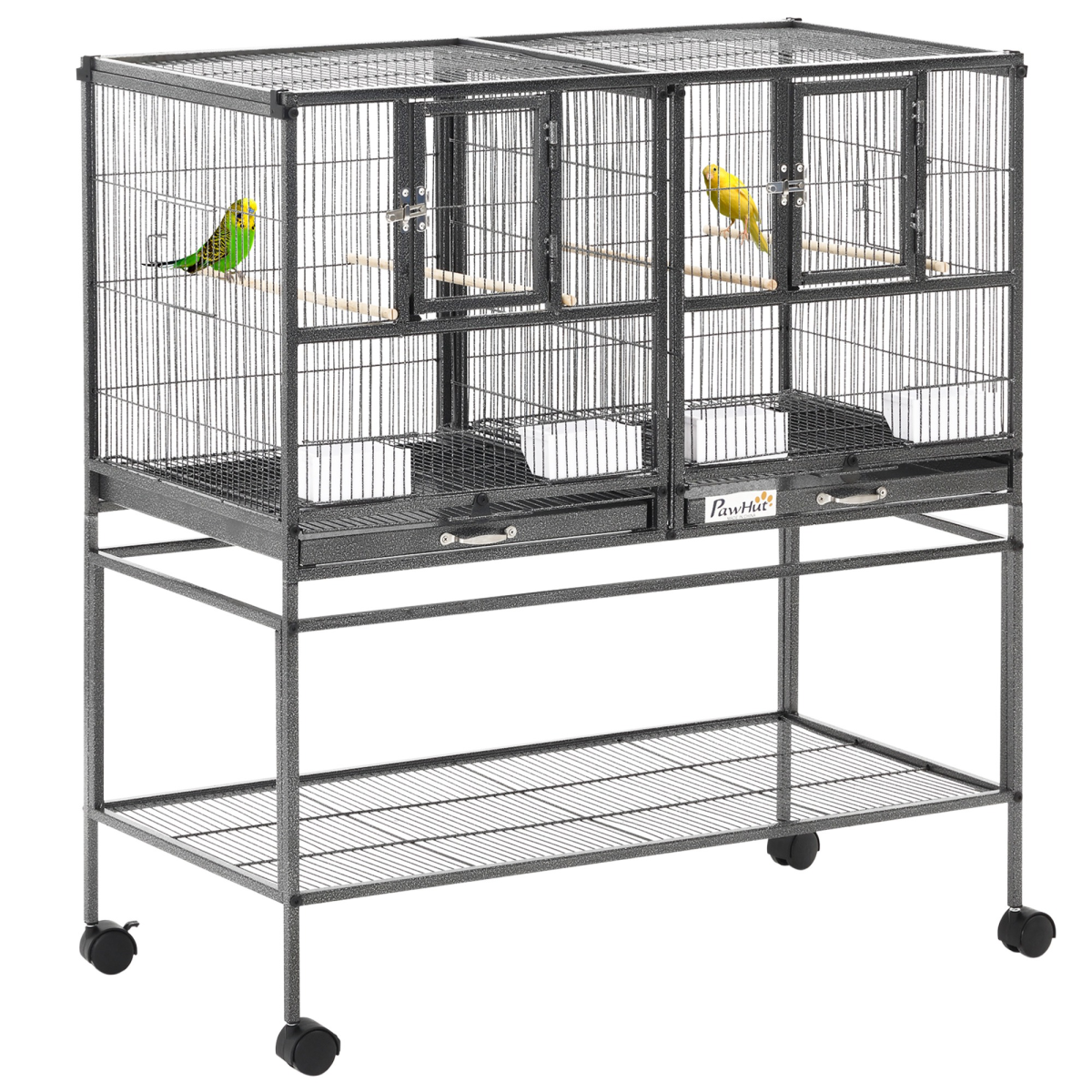 Large Bird Cage for Finch, Canaries, Parakeets and Cockatiels with Food and Water Bowls
