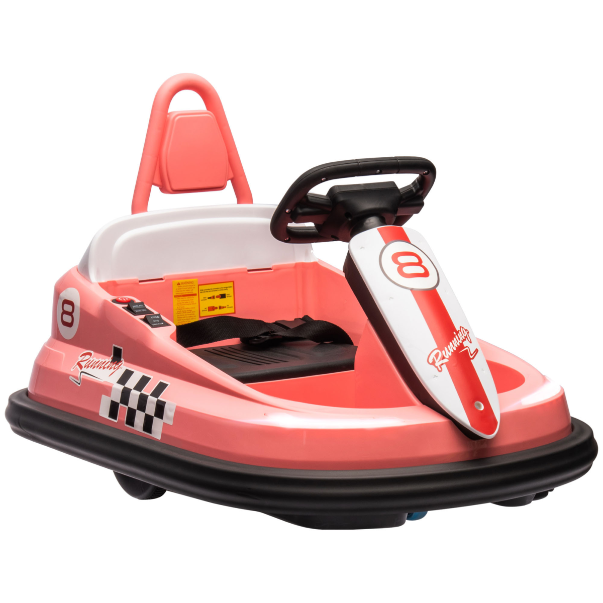 HOMCOM 6V Kids Bumper Car, 360-Degree Rotation Waltzer Car, Pink