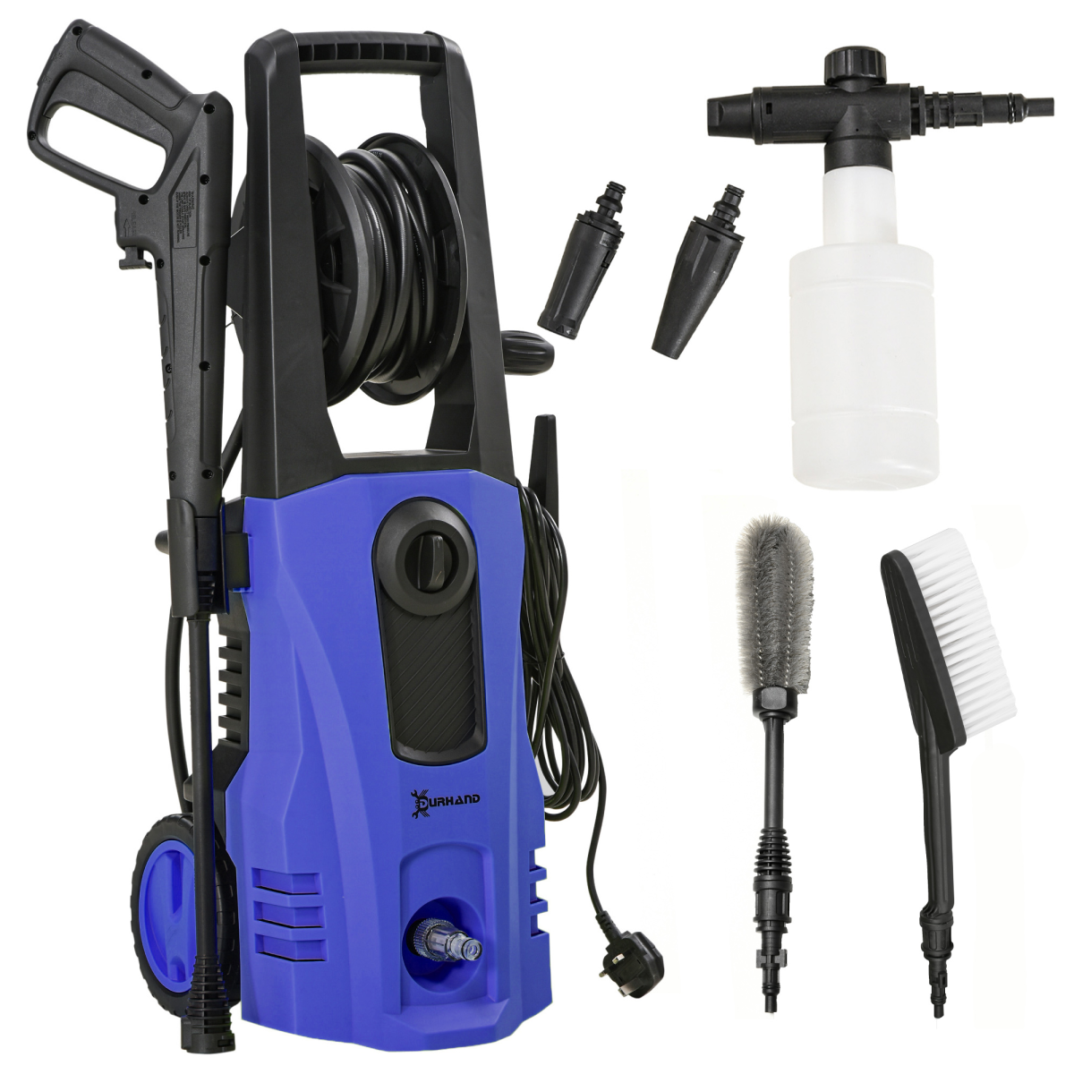 DURHAND Portable Power Washer 1800W 150 Bar 510 L/h Blue