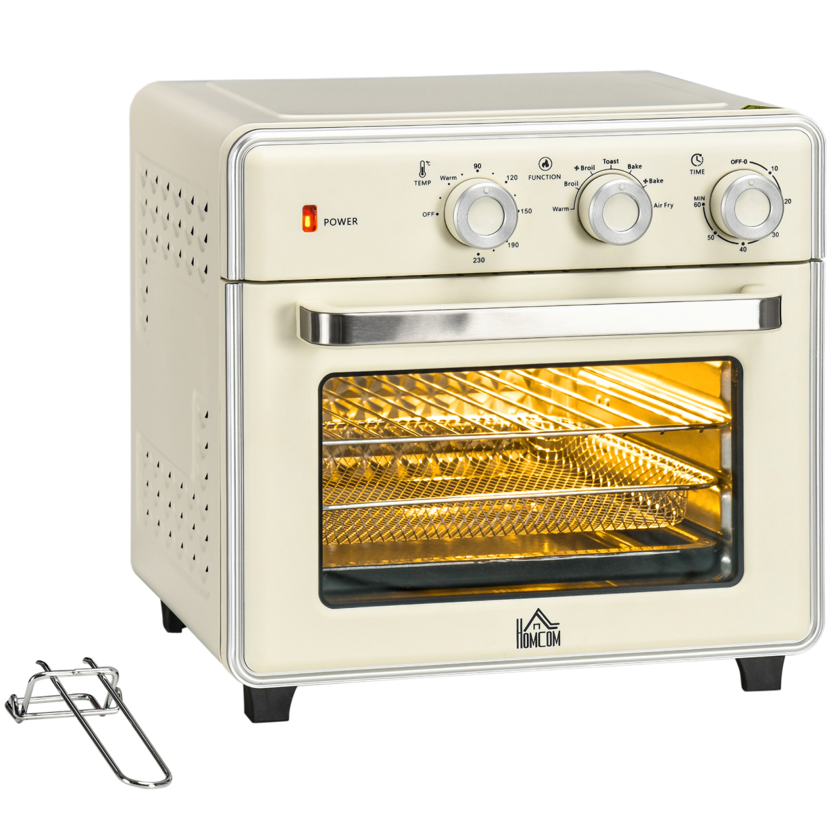 HOMCOM 7-in-1 Toaster Oven 4-Slice, 20 L, 60-min Timer, Adjustable Thermostat, 1400W