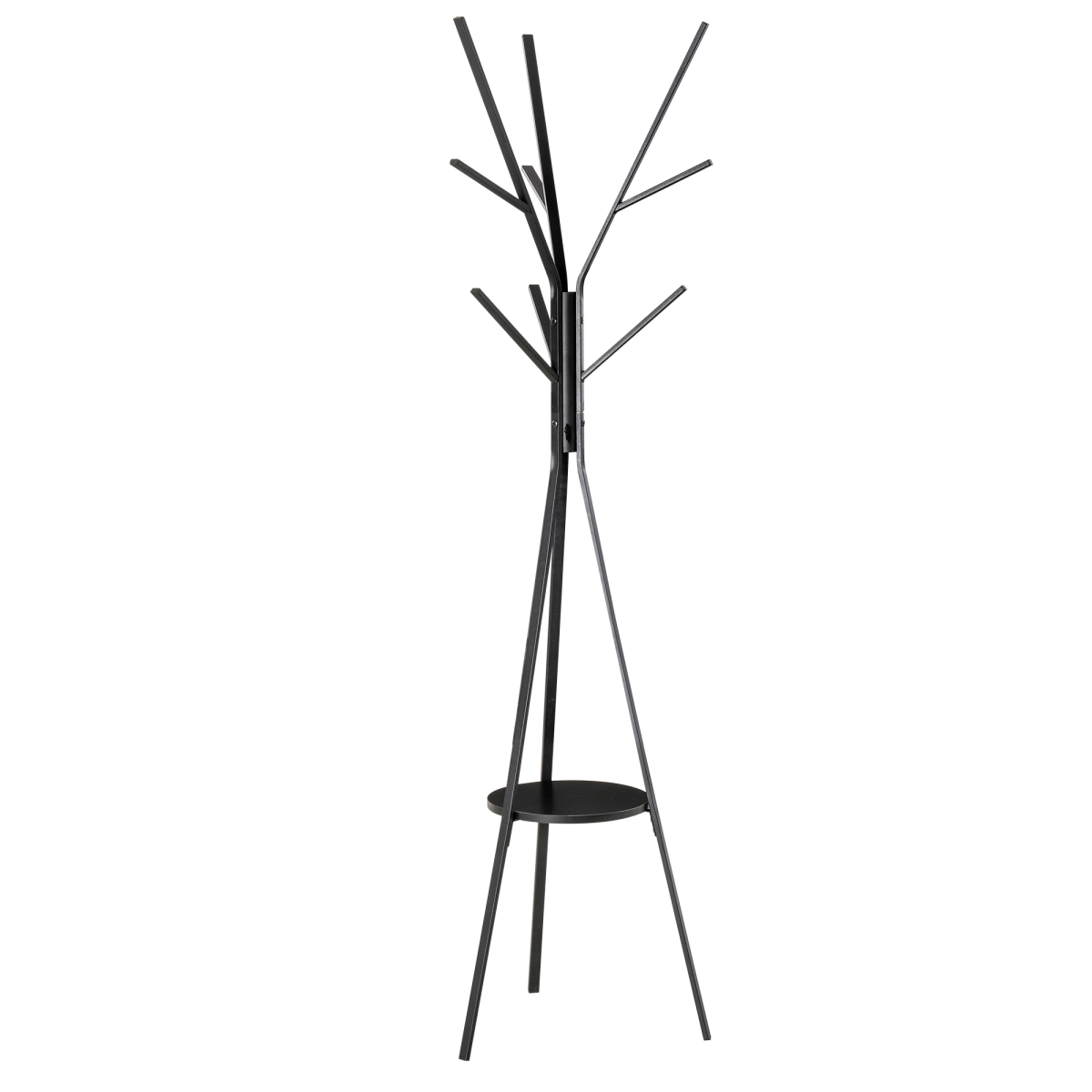 180cm Free Standing Metal Coat Rack with Shelf Holder Stand for Clothes and Hats