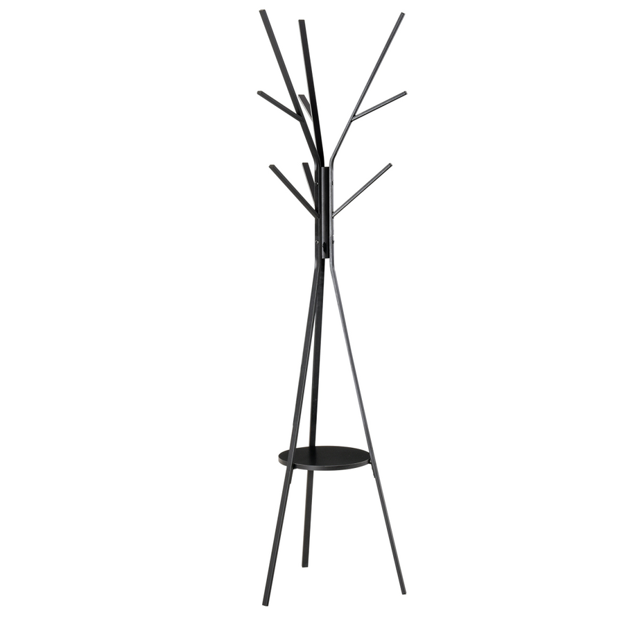 180cm Free Standing Metal Coat Rack with Shelf Holder Stand for Clothes and Hats