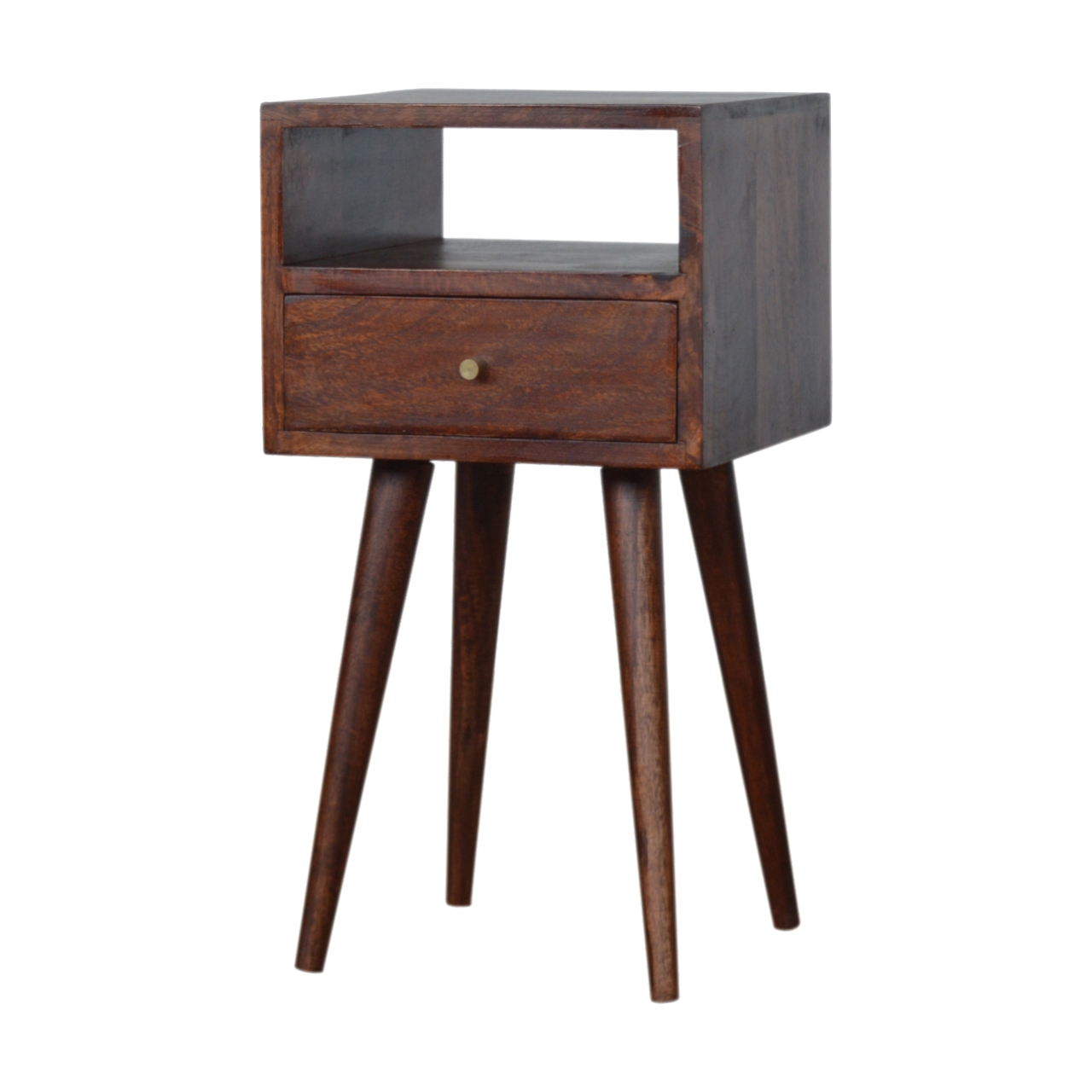 Artisan Furniture Solid Wood Mini Cherry Bedside, Brown, 1 Drawer, 1 Open Slot