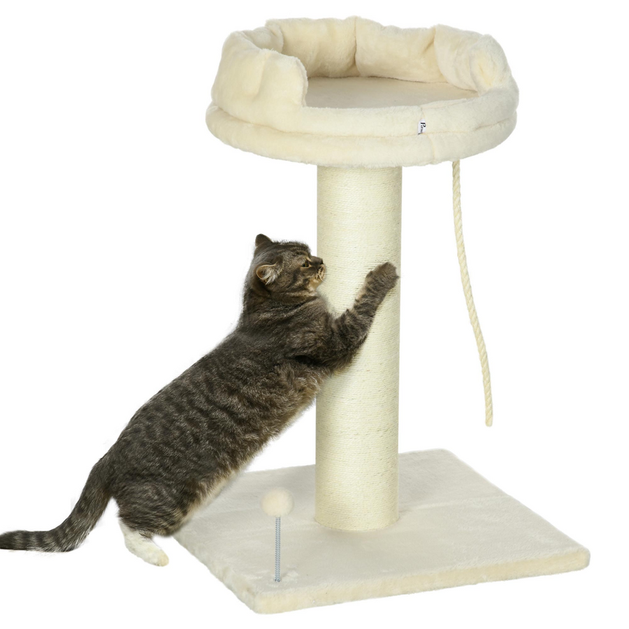 Cat Tree for Indoor Cats with Sisal Scratching Post and Spacious Kitten Bed
