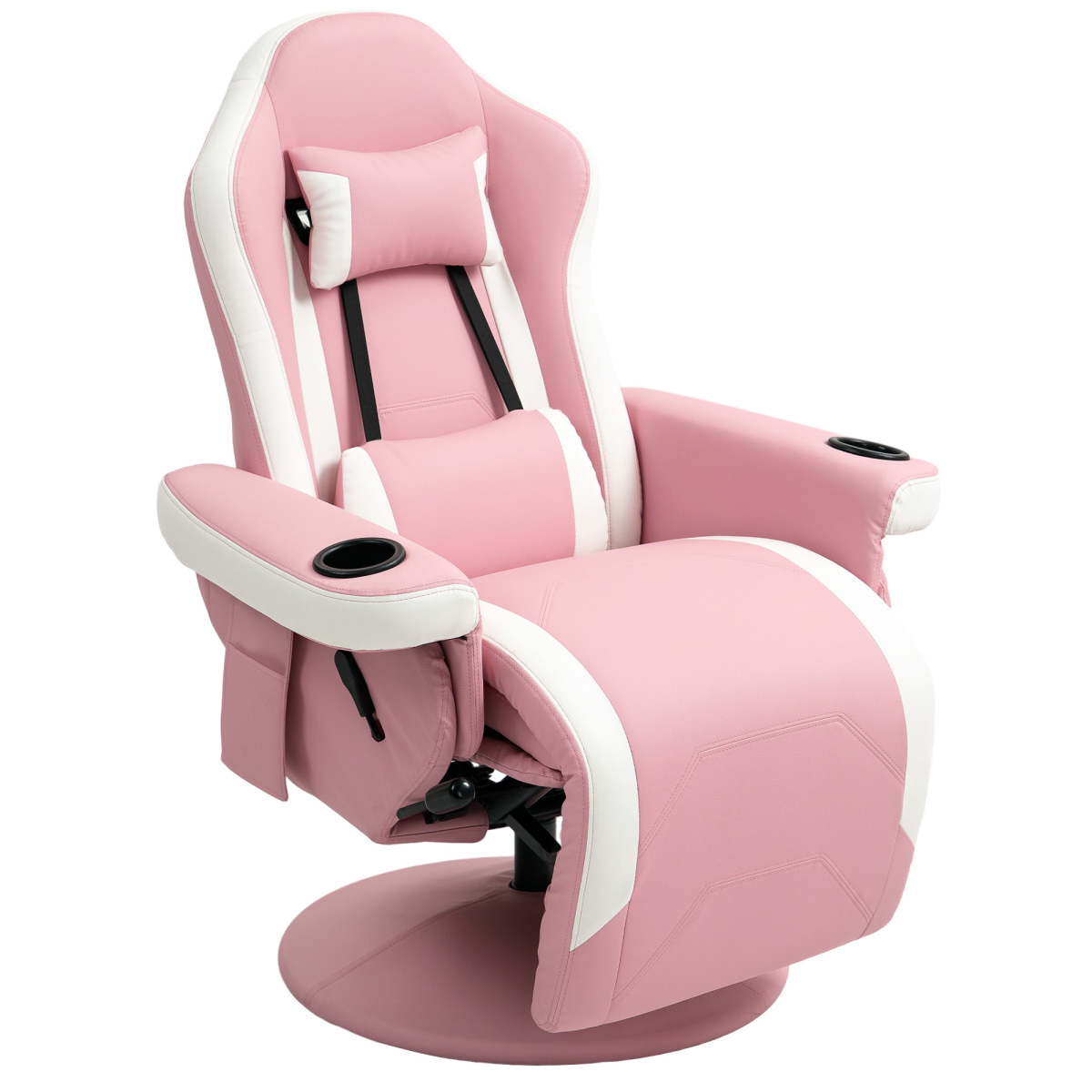 HOMCOM Manual Recliner Armchair PU Sofa Chair with Footrest and 135° Reclining