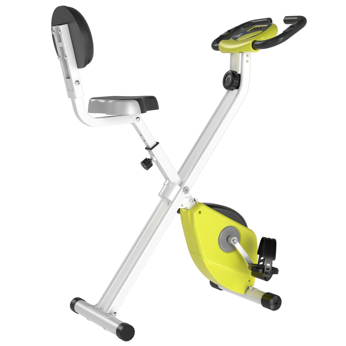 Magnetic Resistance Foldable Exercise Bike with LCD Monitor and Adjustable Seat