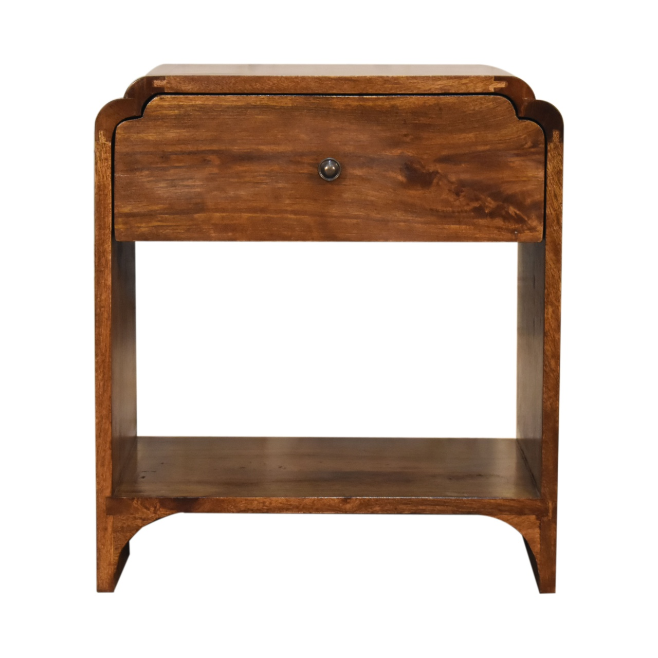 Artisan Furniture Newton Bedside, 1 Drawer, 1 Open Slot, Brown