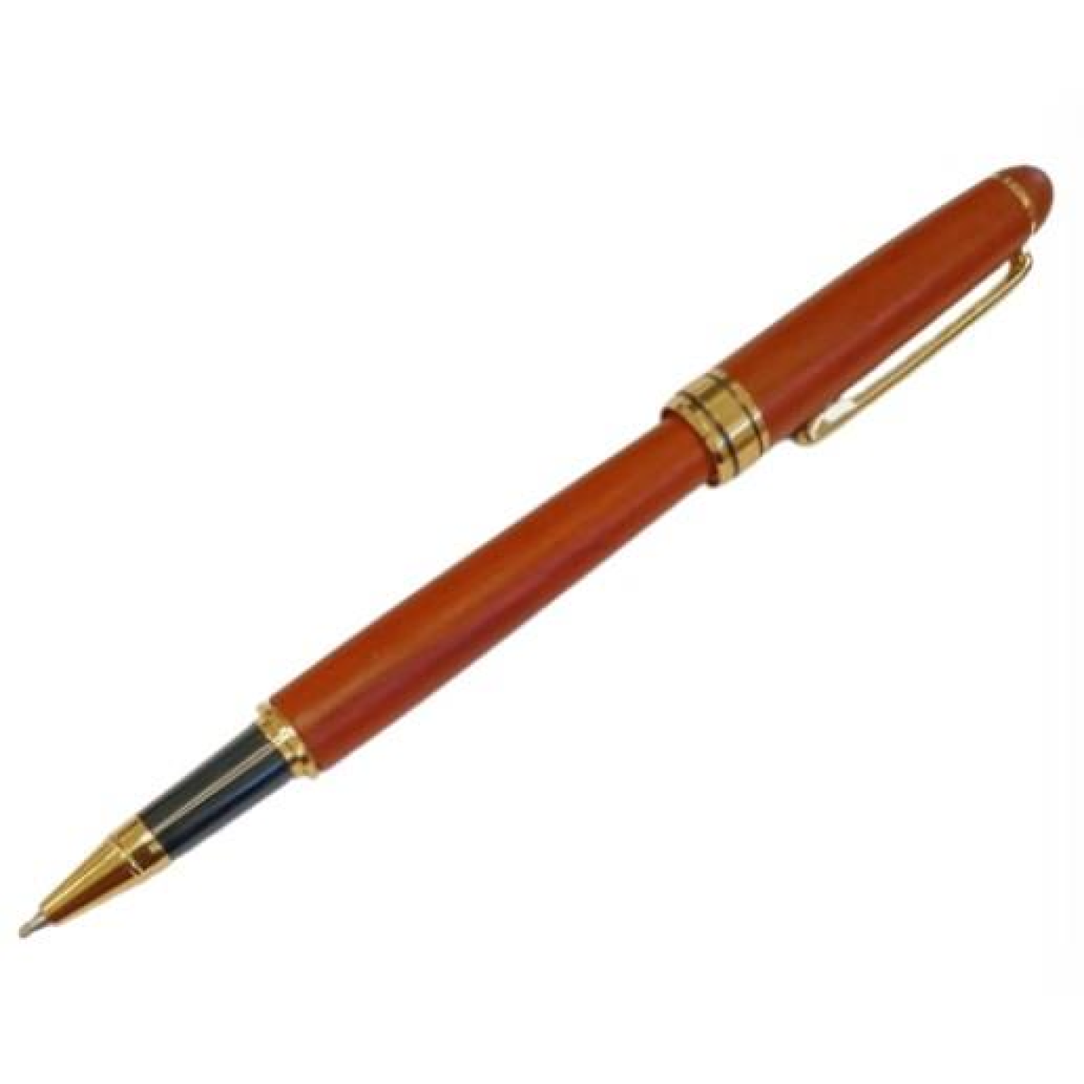 Imperial Wood Matt Brown Gold Trim Ball Pen Fine NIB IMP314R