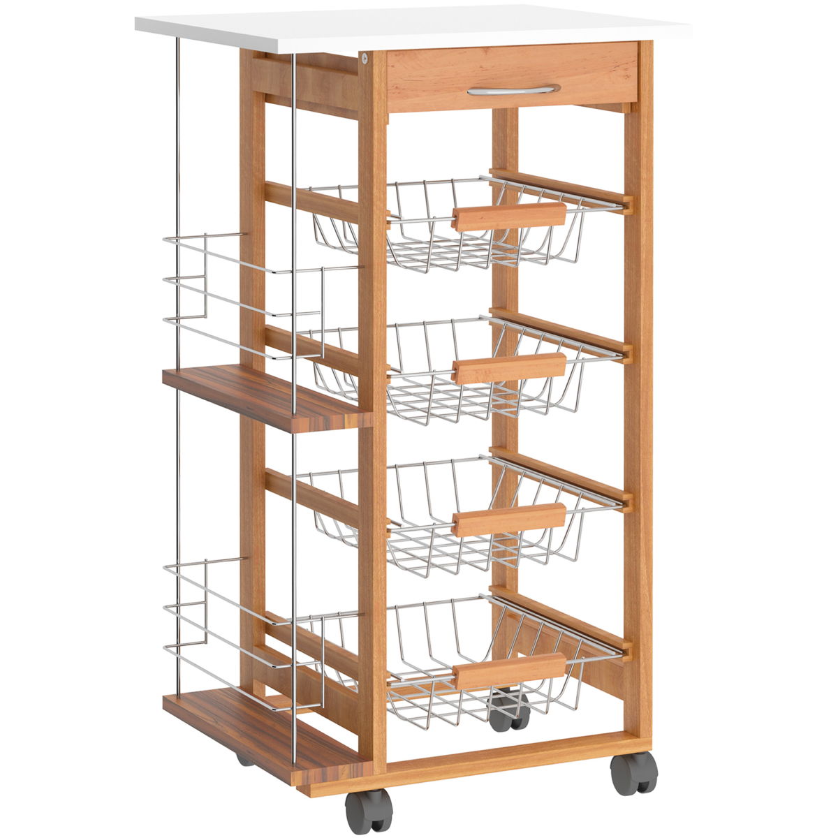 MDF Multifunction Kitchen Island Trolley - Brown