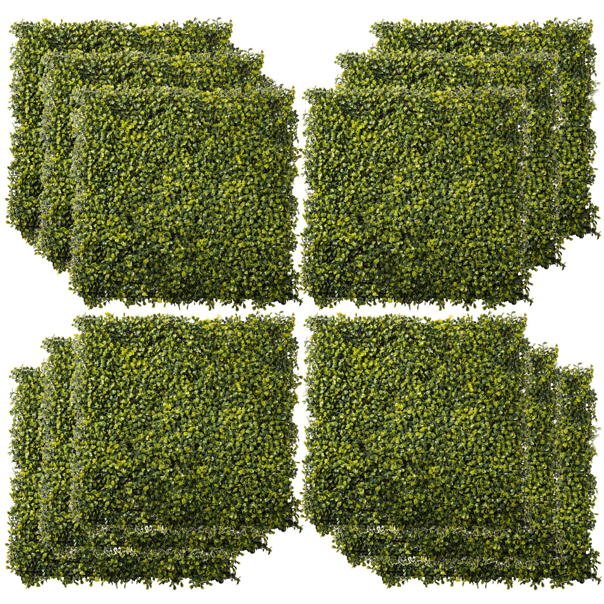 12PCS Artificial Boxwood Wall Panels 20" x 20" Privacy Fence Screen