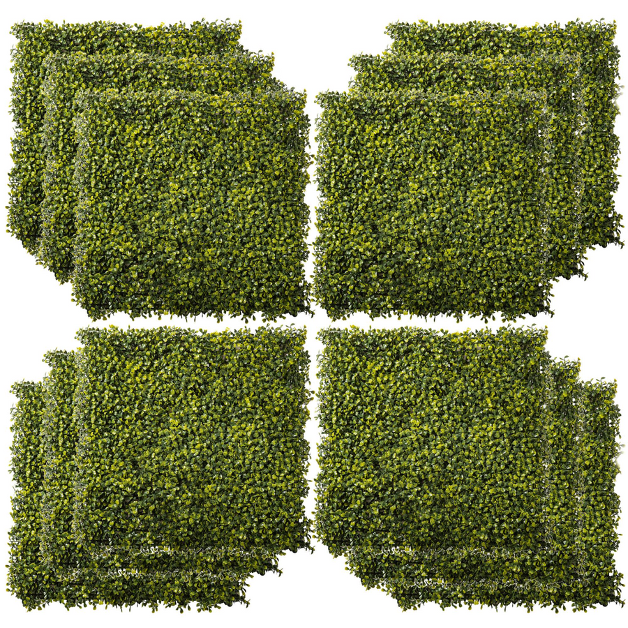 12PCS Artificial Boxwood Wall Panels 20" x 20" Privacy Fence Screen
