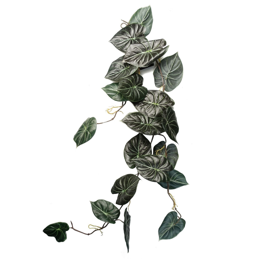 120cm Artificial Hanging Trailing Alocasia Dragon Scale Dark