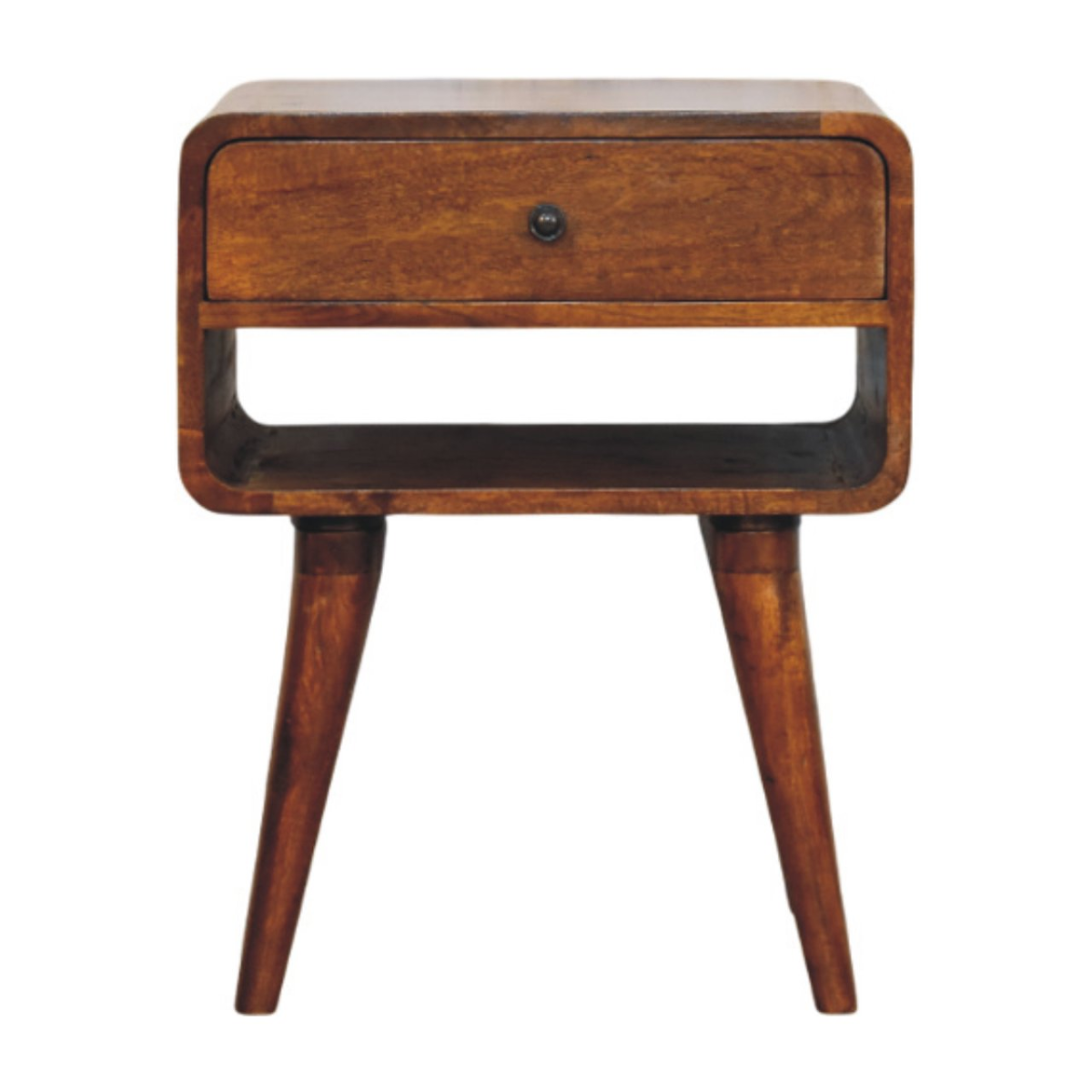 Artisan Furniture Avora Chestnut Nightstand with Drawer and Open Slot