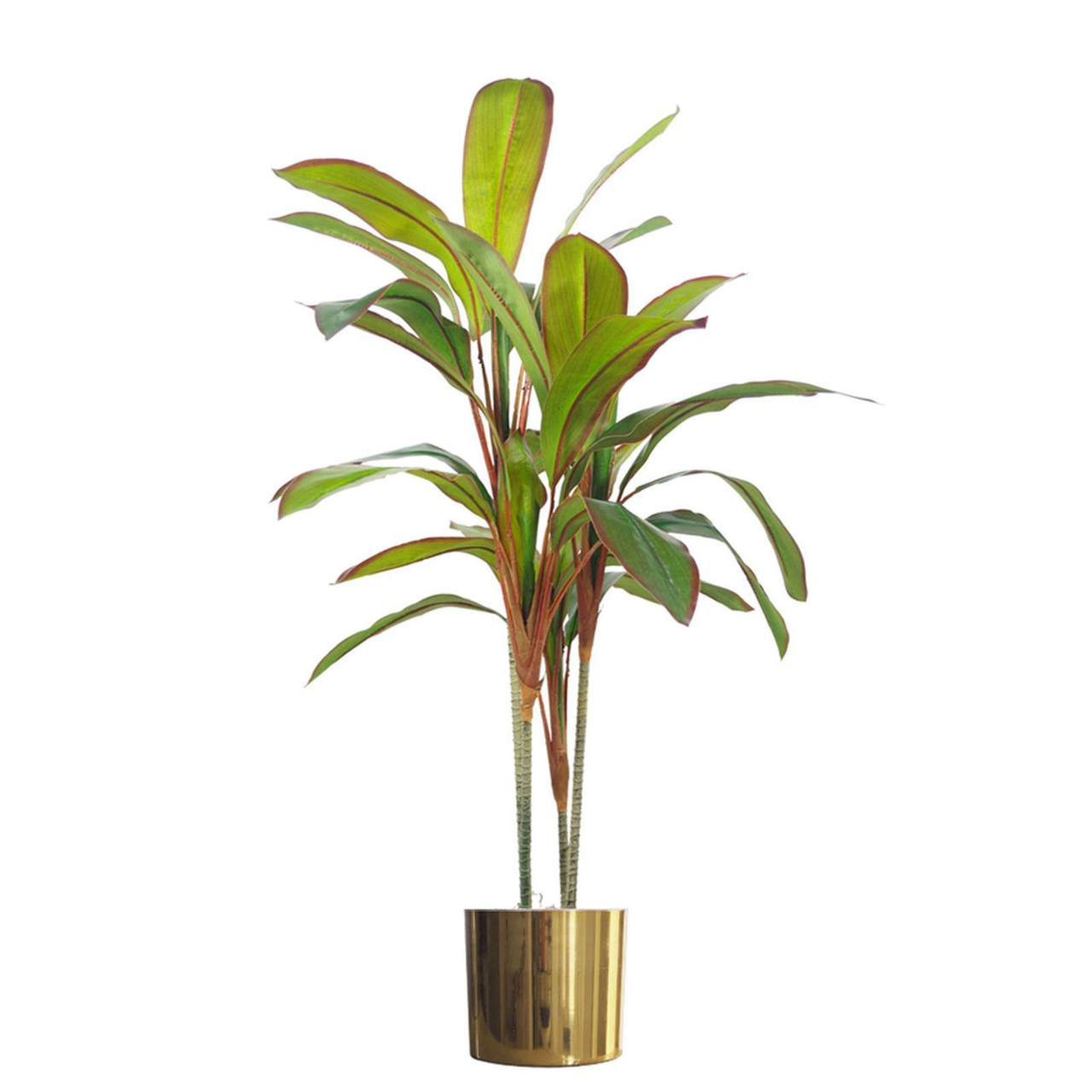 100cm Artificial Potted Dracaena with Gold Metal Planter