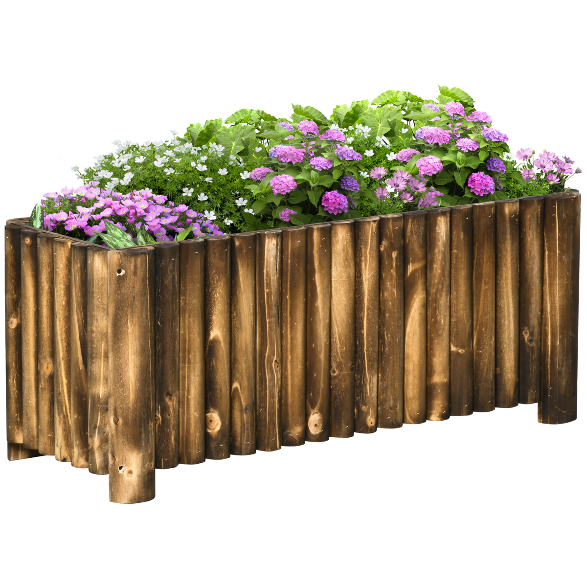 Fir Wooden Plant Pot Flower Bed, 4 Feet, 100 x 40 x 40 cm
