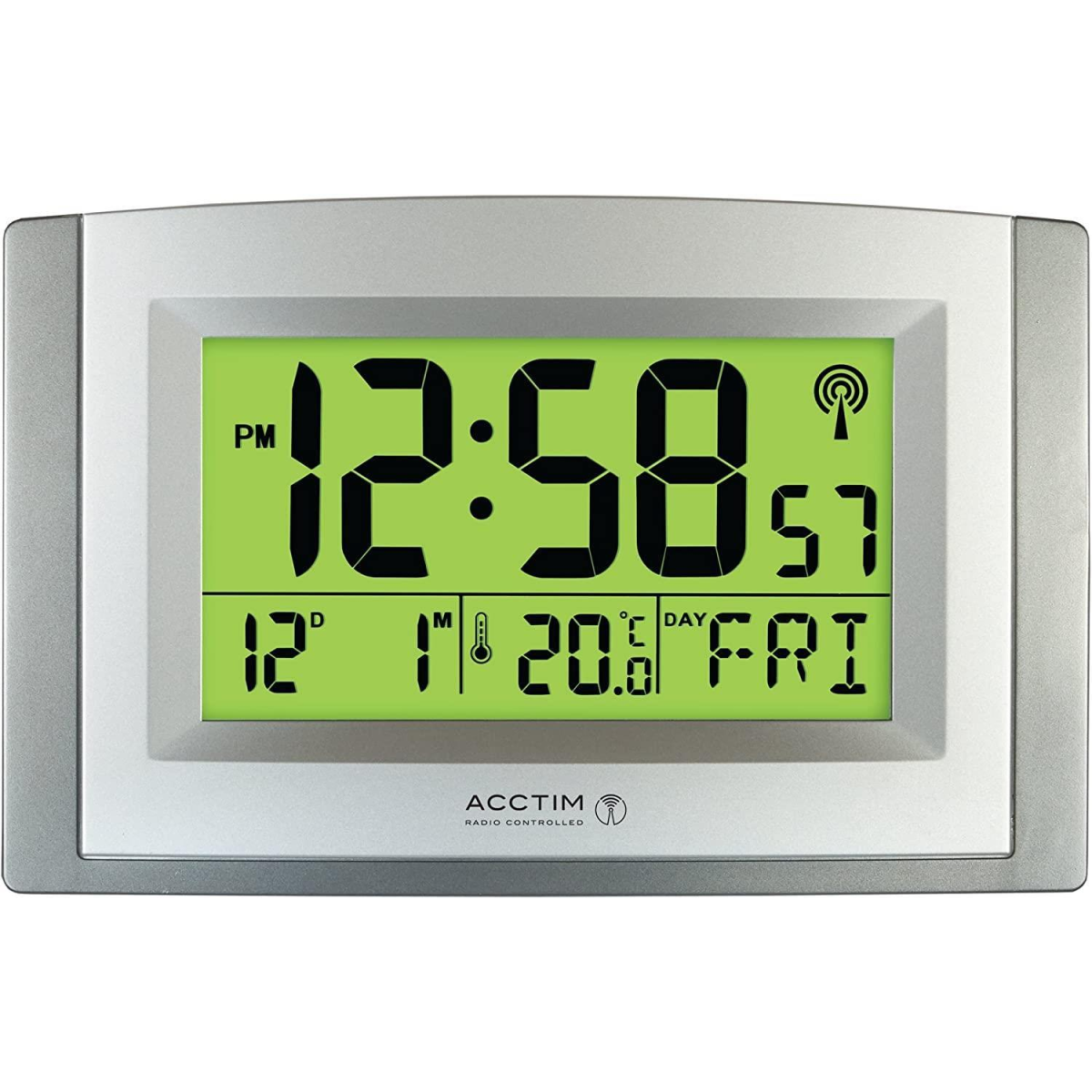 Acctim Stratus Radio Controlled Wall/Desk Clock, Silver 74057