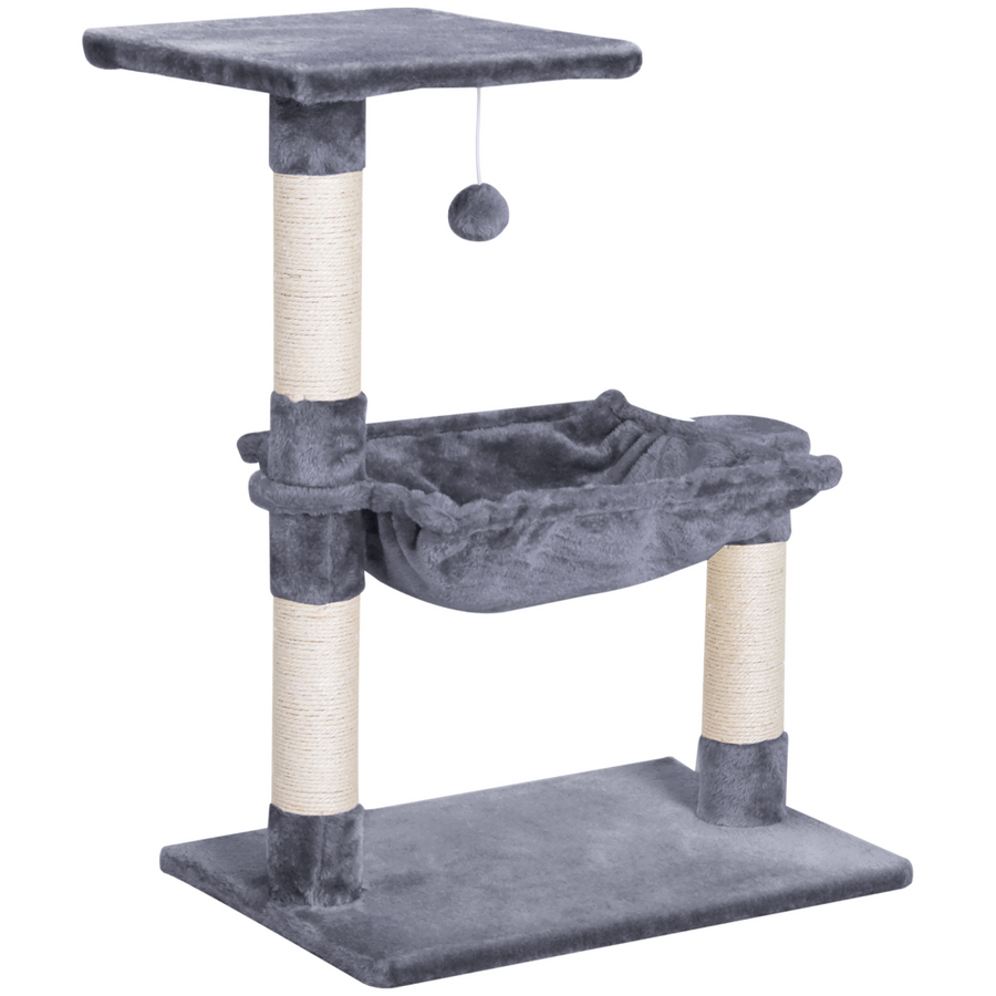 Cat Tree with Scratching Posts, Sisal Hammock Bed, 70Hcm