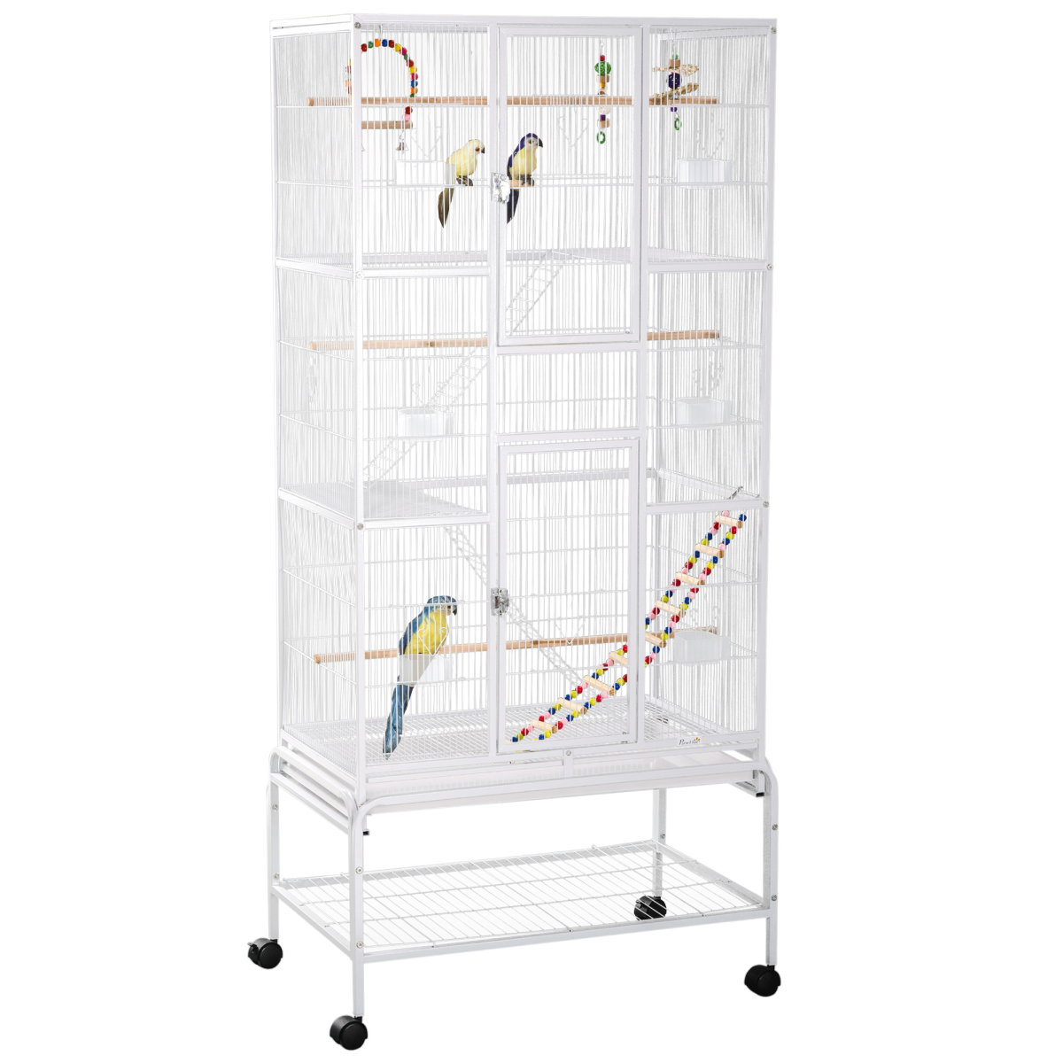 3 Tier Bird Cage with Stand for Canary, Finch, Cockatiel, Parakeet, Budgie