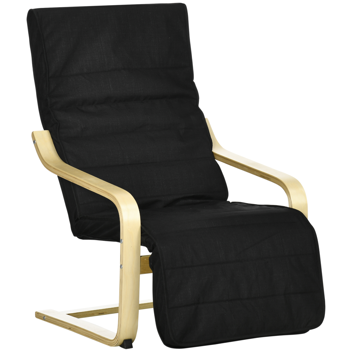 Lounge Chair Recliner with Adjustable Footrest, Black