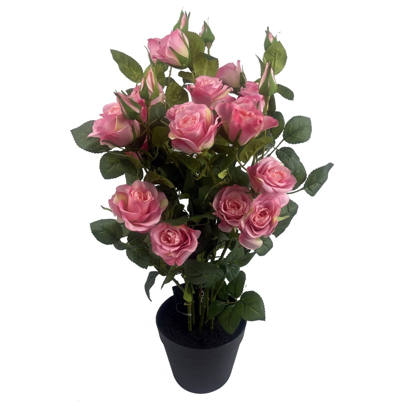 60cm Rose Bush Premium Pink Silk Flowers and Leaves