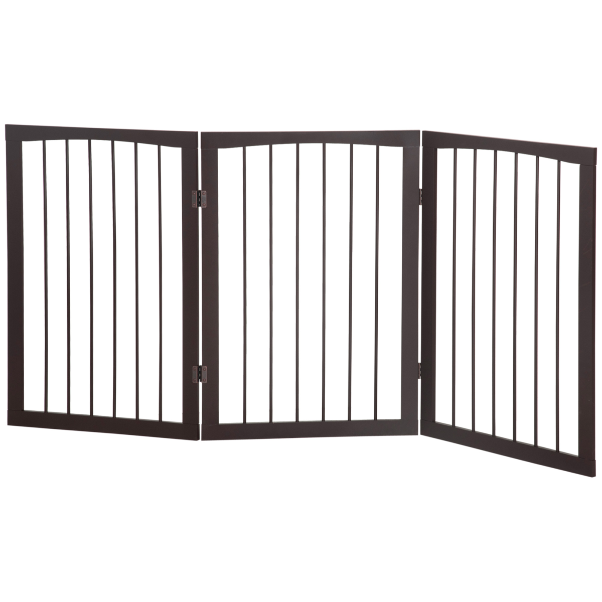 Folding Pet Gate Dog Fence Child Safety Indoor Free Standing Pine Wood