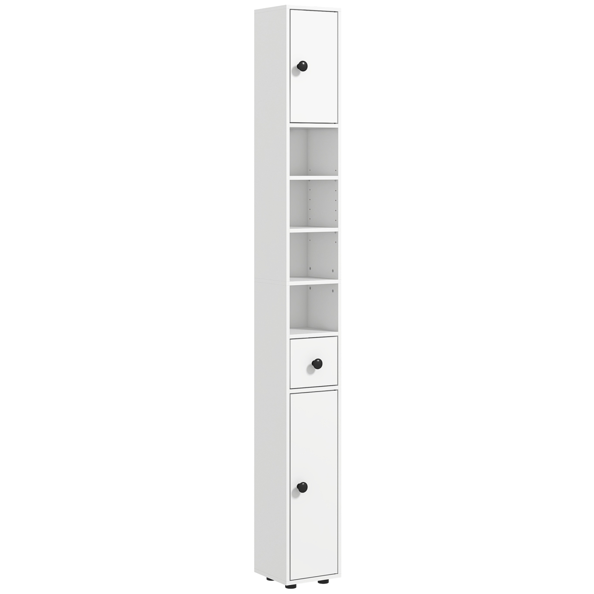 Kleankin Slim Bathroom Cabinet, Toilet Roll Storage, White