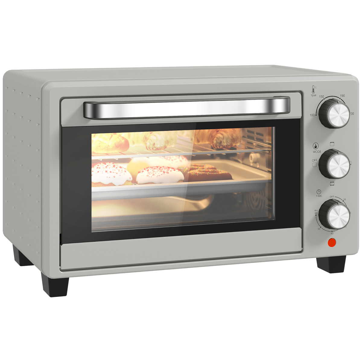 HOMCOM Mini Oven 21L Electric Grill, Silver Tone