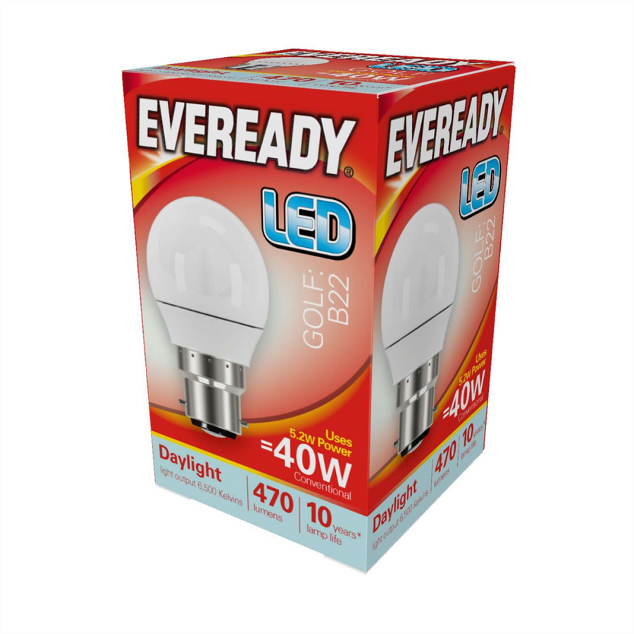 Eveready S13603 LED Golf Bulb B22 (BC) 470lm 4.9W Daylight