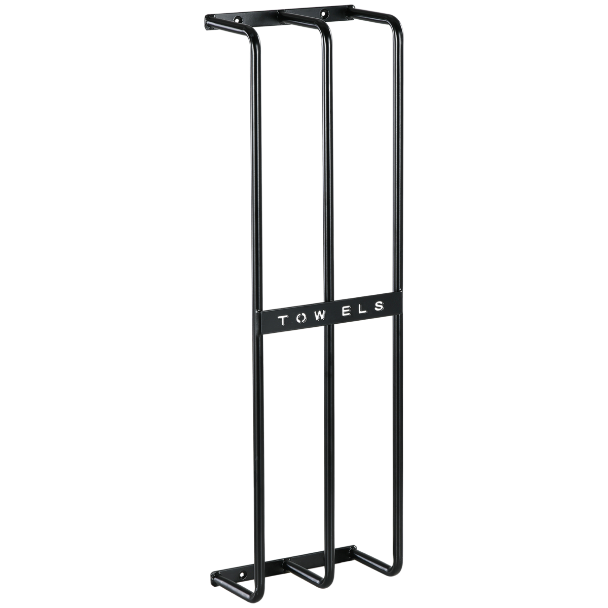 HOMCOM Metal Wall Mounted Towel Rack, 3 Bar, Black