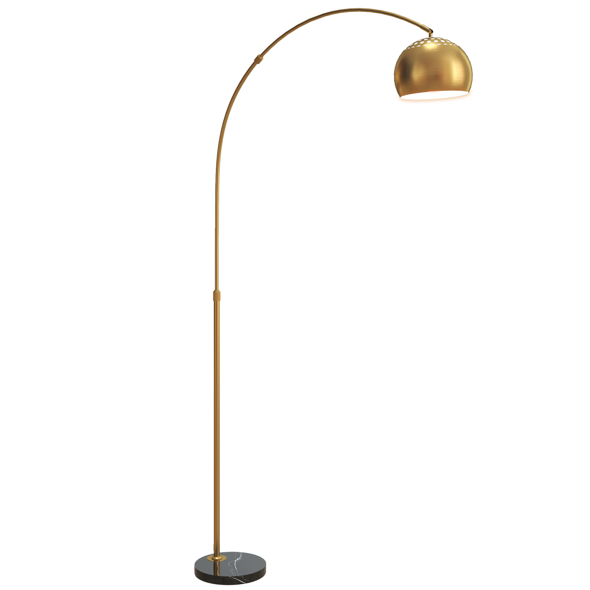 HOMCOM Arc Floor Lamp, Gold Tone