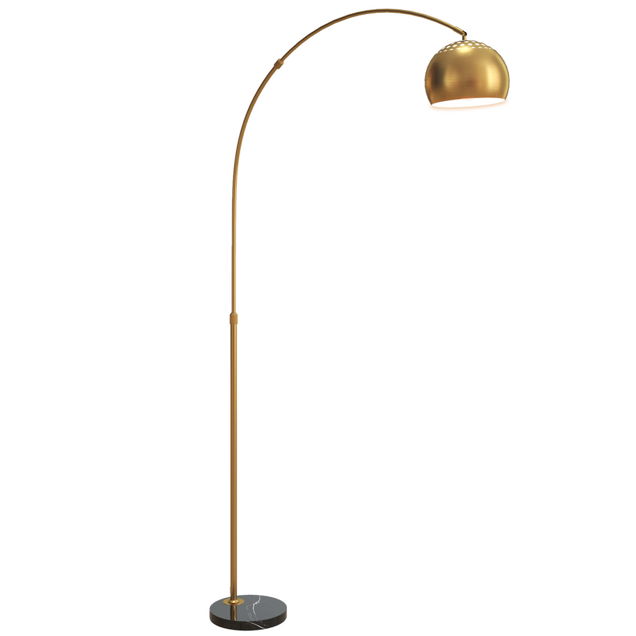 HOMCOM Arc Floor Lamp, Gold Tone