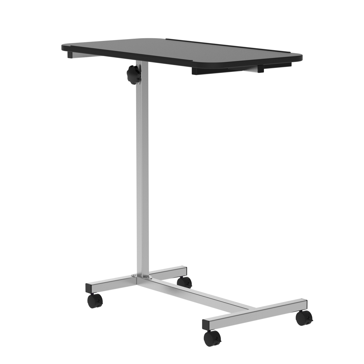 C-Shaped Mobile Table with Casters, Brake