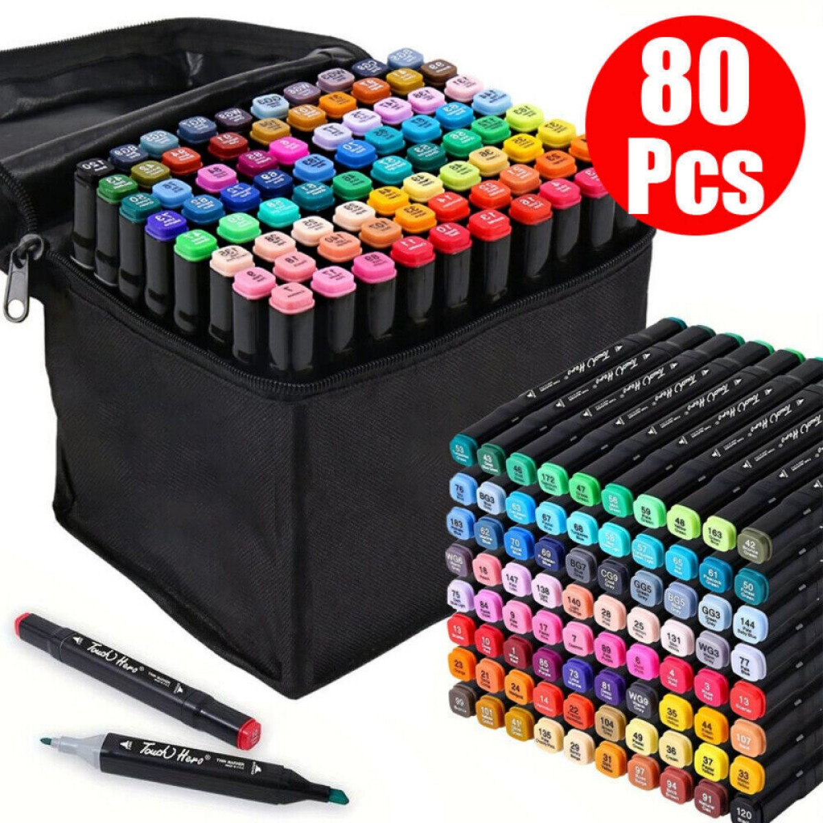 80 Farbe Acrylstifte Marker Set Permanent Pen Dual Pen