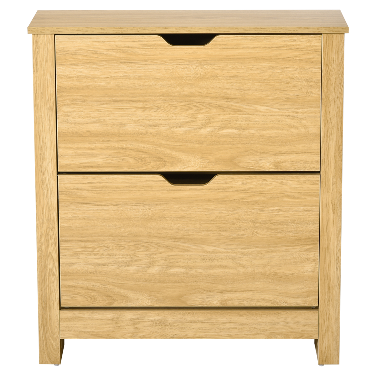 12-Shoe Storage Cabinet with 4 Shelves and 2 Drawers, Brown