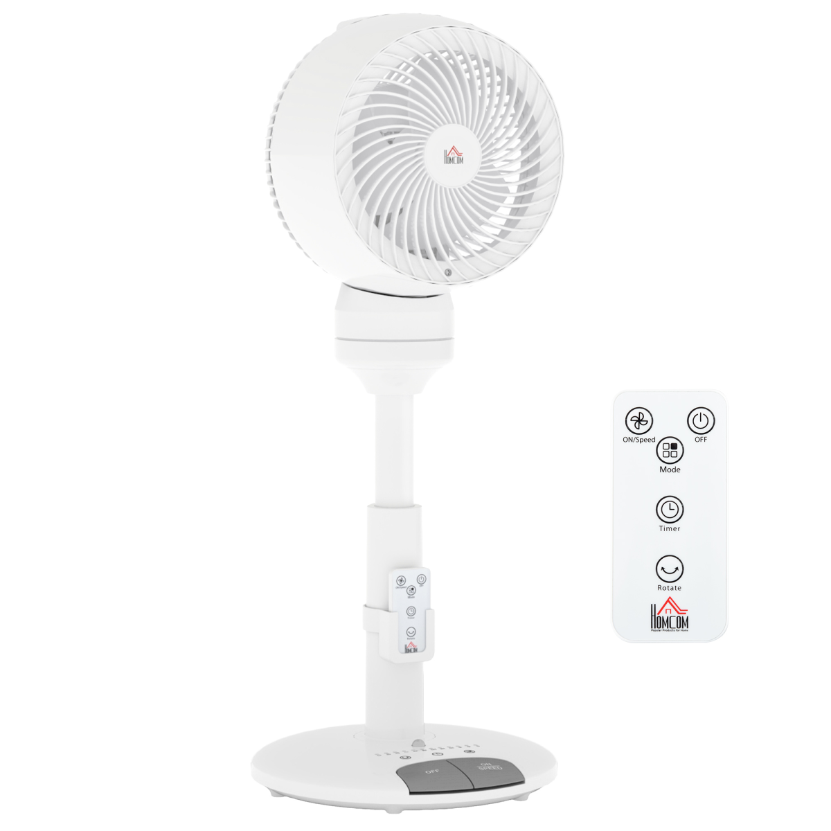 HOMCOM 9 Inch Height Adjustable Air Circulator Fan 70° Oscillating 9 Setting